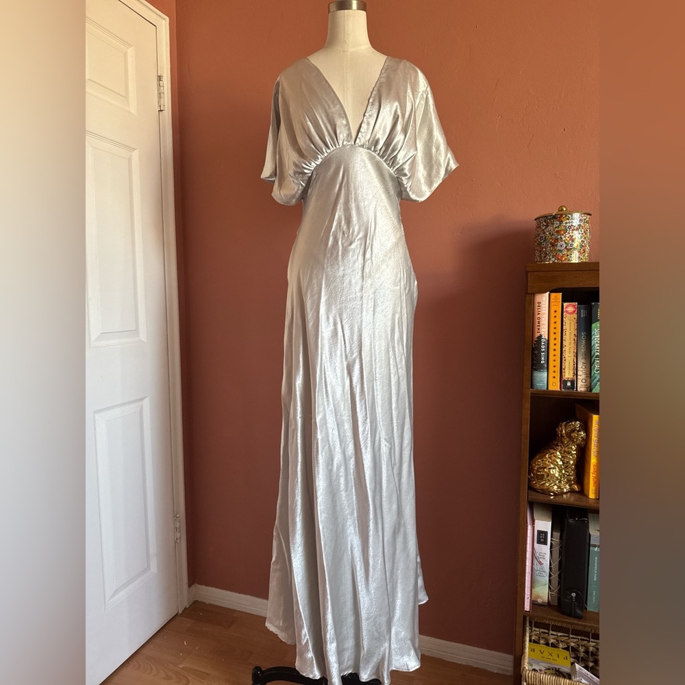 Free People Shimmering Silver Dress